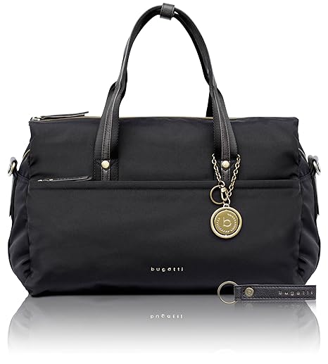bugatti Contratempo RFID Nylon Reisetasche für Damen - edler Weekender in schwarz