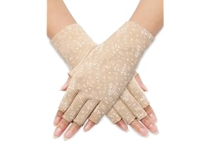Maxdot Women Sunblock Fingerless Gloves UV Protection Driving Gloves Summer Mitten Non Slip for Outdoor Cycling Manicures