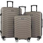 Wrangler Tahoe 3 Piece Spinner Luggage Set, Desert Taupe