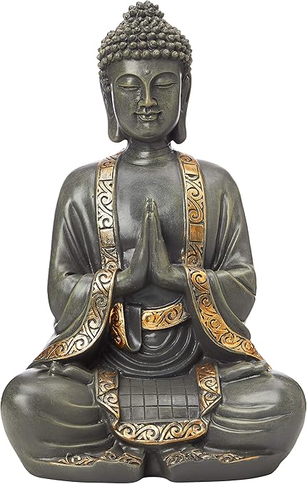 Amazon Com Zen Light Grande Statue Bouddha Meditation Resine Bronze 15 X 24 X 37 5 Cm Kitchen Dining