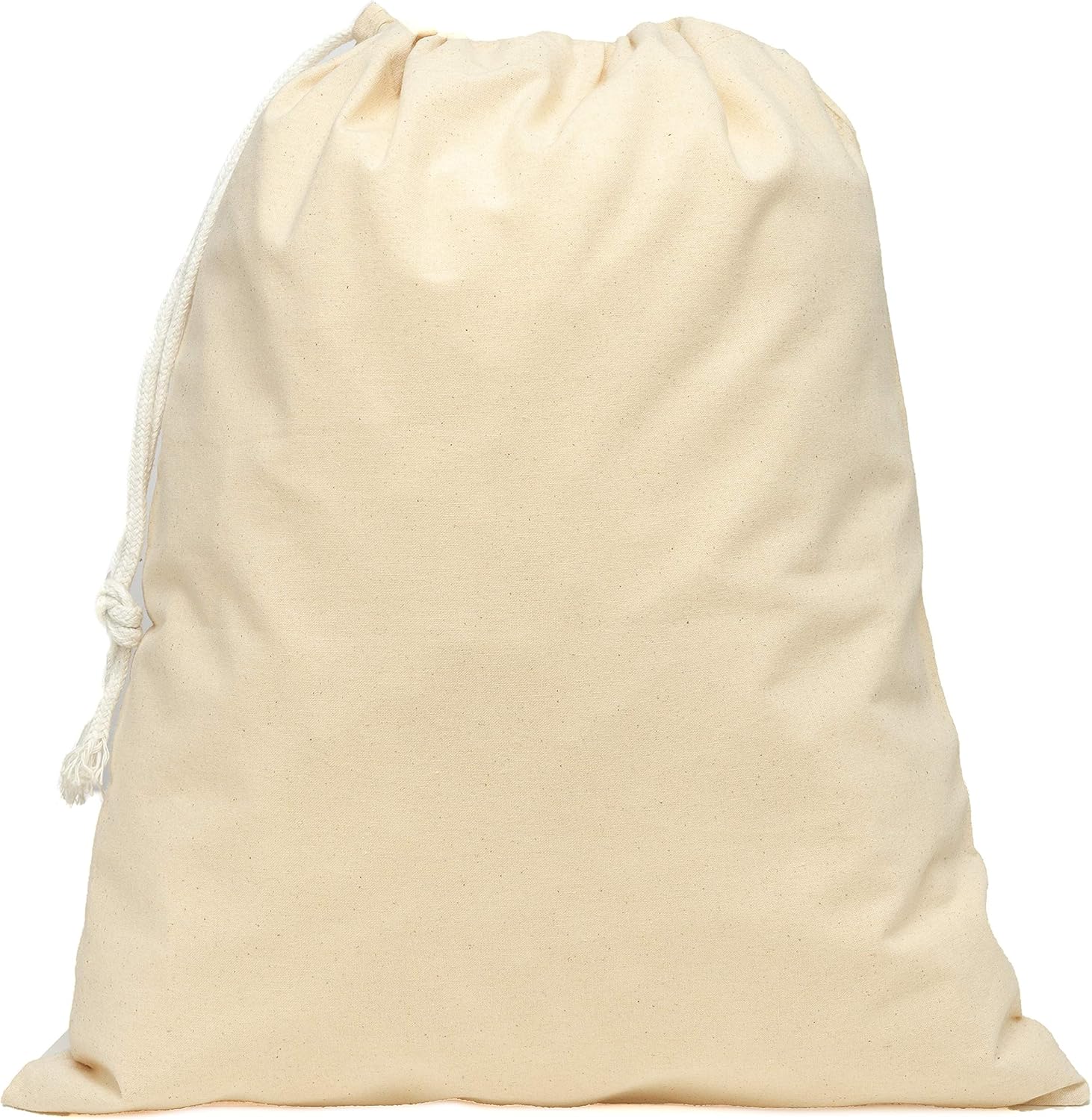 Aura Pack of 5 Fairtrade Natural Cotton Drawstring Bags. Size 40 x