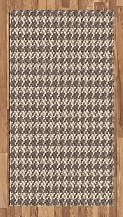 Amazon Com Lunarable Vintage Area Rug Traditional Scottish Houndstooth Pattern In Pastel Colors Tartan Plaid Retro Flat Woven Accent Rug For Living Room Bedroom Dining Room 2 6 X 5 Umber Sand Brown Kitchen