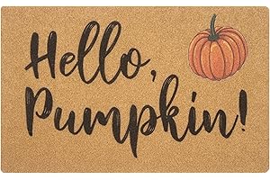HinyBoeh Hello-Pumpkin-Welcome-Doormat for Fall-Outdoor-Entrance - Coir-Front-Door-Mat with Non-Slip Backing Fall-Holiday-Door-Mat(30 * 17inch)