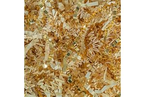 MagicWater Supply - 2 LB - Vanilla & Gold - Crinkle Cut Paper Shred Filler great for Gift Wrapping, Basket Filling, Birthdays, Weddings, Anniversaries, Valentines Day, and other occasions