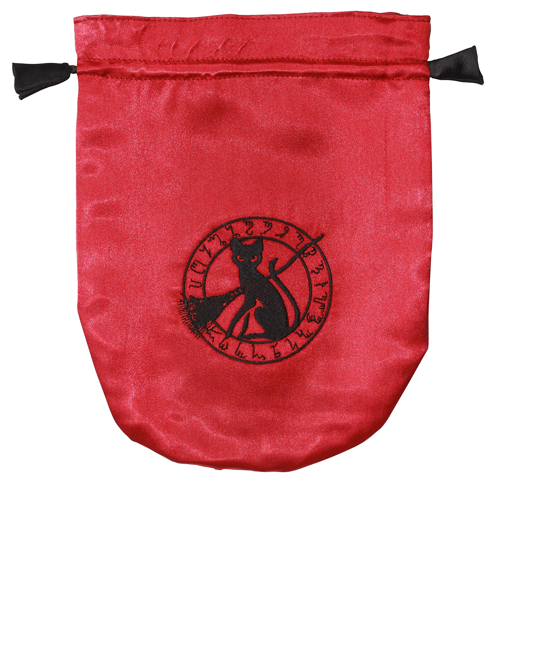 Eastgate Black Cat - Red Satin Drawstring Tarot/Rune Stone Bag