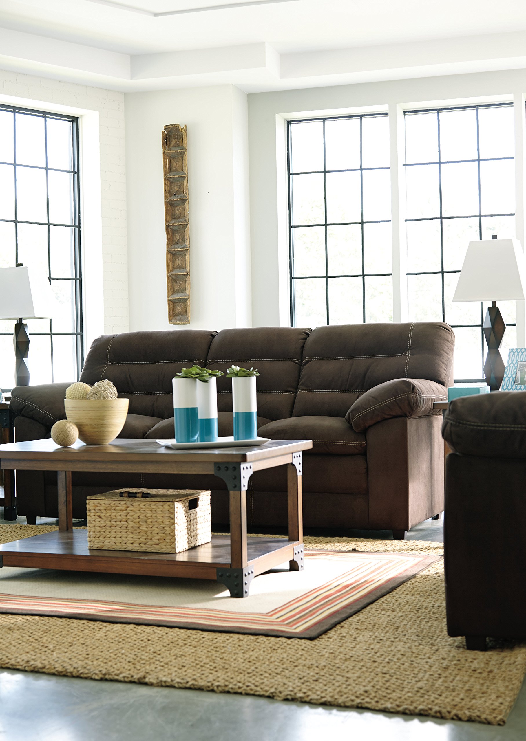 Ashley Furniture Signature Design - Murphy 3 Piece Occasional Table Set, Medium Brown