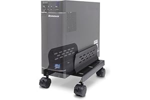 Syba Slim Computer PC or UPS Metal Floor Stand with Adjustable Width and Locking Caster Wheels