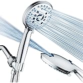 AquaCare High Pressure 8-mode Handheld Shower Head - Anti-clog Nozzles, Built-in Power Wash to Clean Tub, Tile & Pets, Extra 