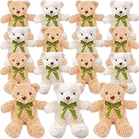 15 Pcs Bear Stuffed Animals Bulk 10 Inch Soft Plush Bears Doll Small Stuffed Bear Toy with Bows for Boy Girl Baby Shower Chri