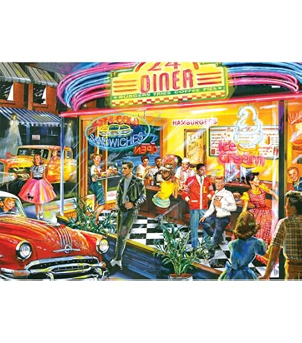 RoseArt Back To The Past Puzzle 'Tail Gating Fun' – 750 Teile, Fertig 68,6 X 50,8 Cm, Mit Poster, Aus Recyceltem Karton
