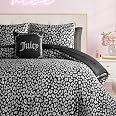 Amazon.com: Juicy Couture Modern Black Leopard Satin Queen Comforter ...