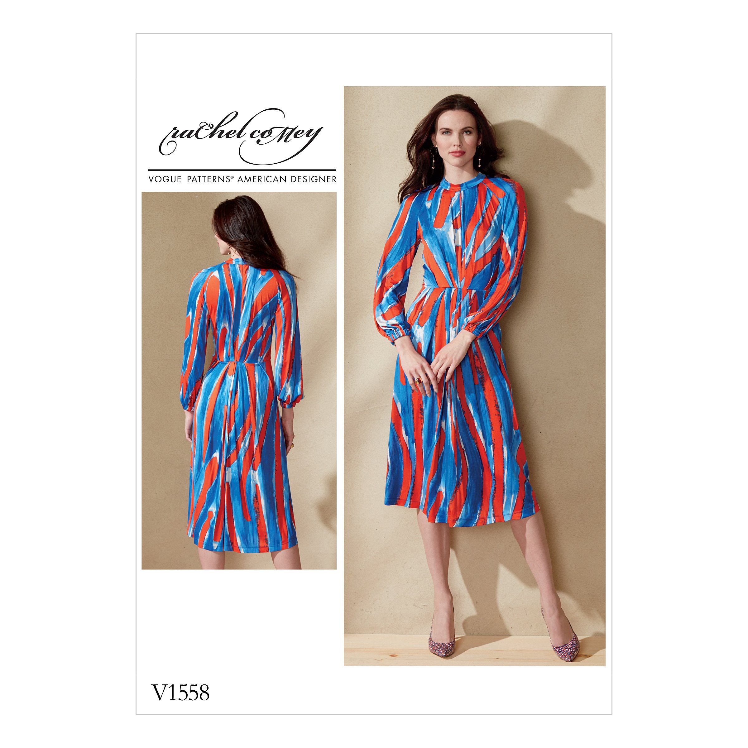 Vogue Patterns Misses Dress with Elastic Casing, Tissue, Multi-Colour, 20 x 0.5 x 25 cm