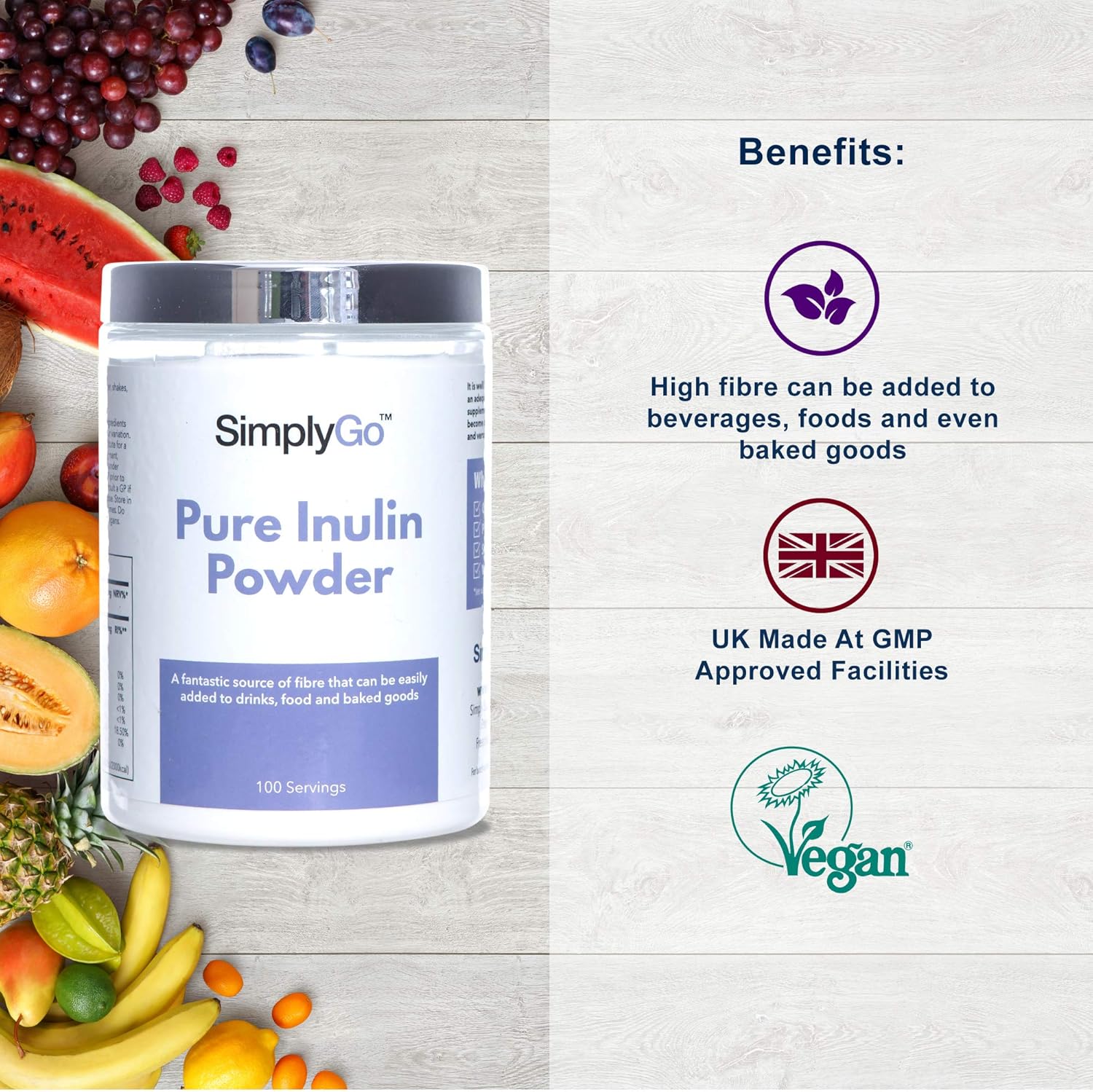 SimplyGo Pure Inulin Powder, 500 g (Pack of 1) - Image 5