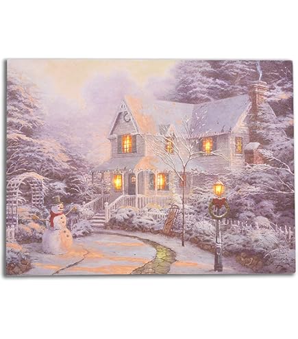 Amazon.com: Thomas Kinkade Sunday Evening Sleigh Ride White 24 x