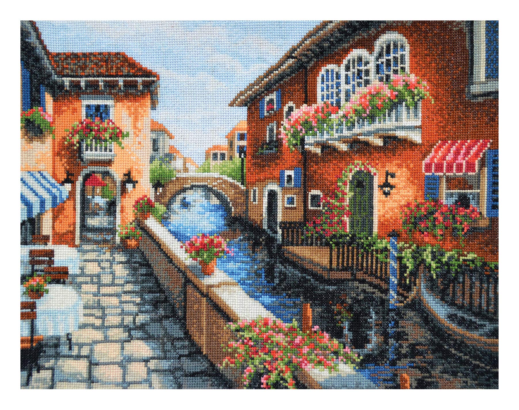 Povitrulya Counted Cross Stitch Kit Venice - DIY Hand Embroidery Kit with Italian City of Venezia Pattern Design