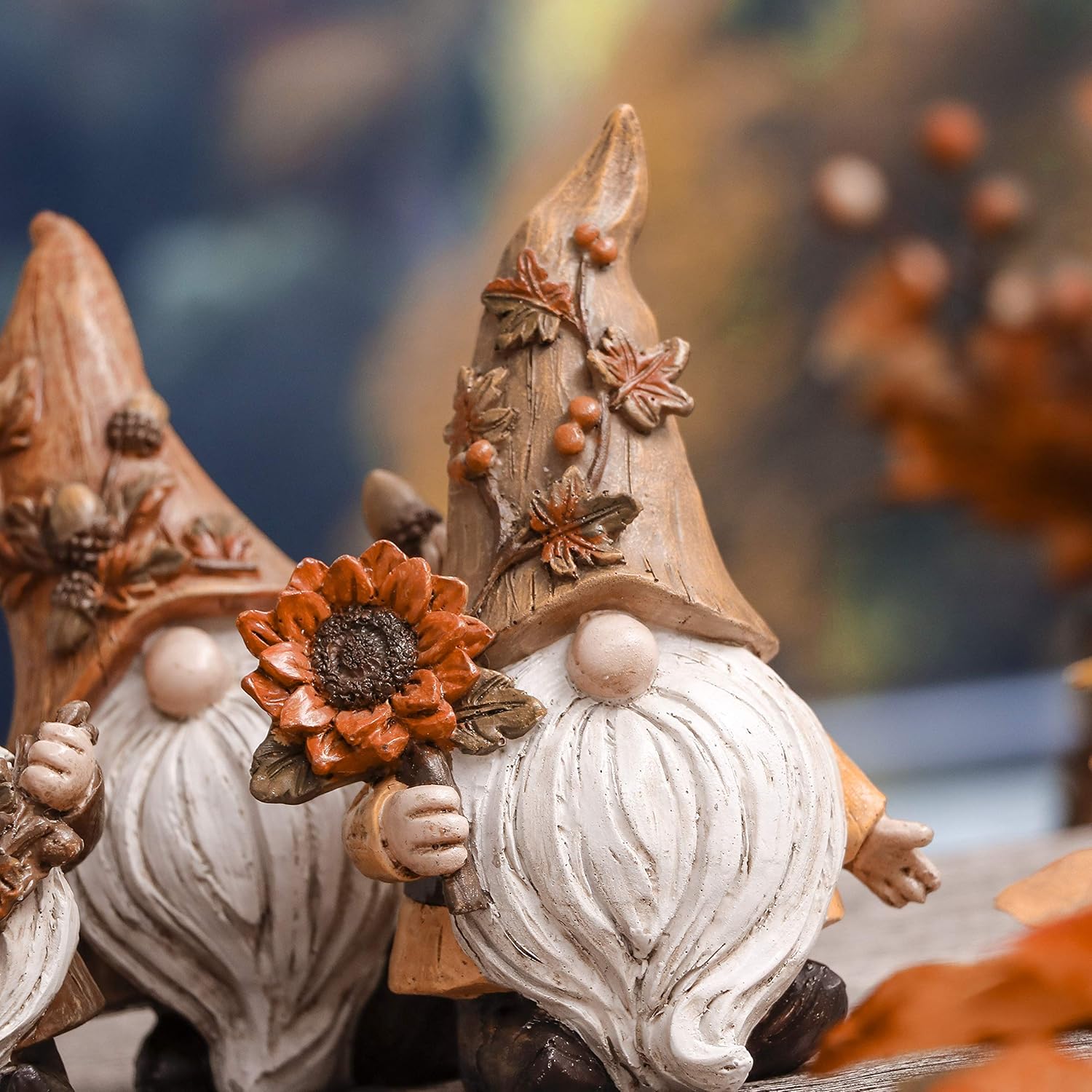 3Pcs Figurilla Estatua de Resina de GNOME Valery Madelyn Adornos