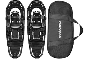 Retrospec Drifter Snowshoes for Women & Men - Lightweight Aluminum Frame Snow Shoes with Double Ratchet Binding System, Heel Lifts & Carry Bag for All Terrain Hiking & Winter Sports