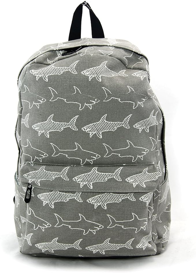Grey Shark Backpack in Canvas Material Amazon.co.uk Luggage