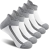 Gonii Men's Running Athletic Ankle Socks - Thick Cushioned Low Cut Socks (5 Pairs)