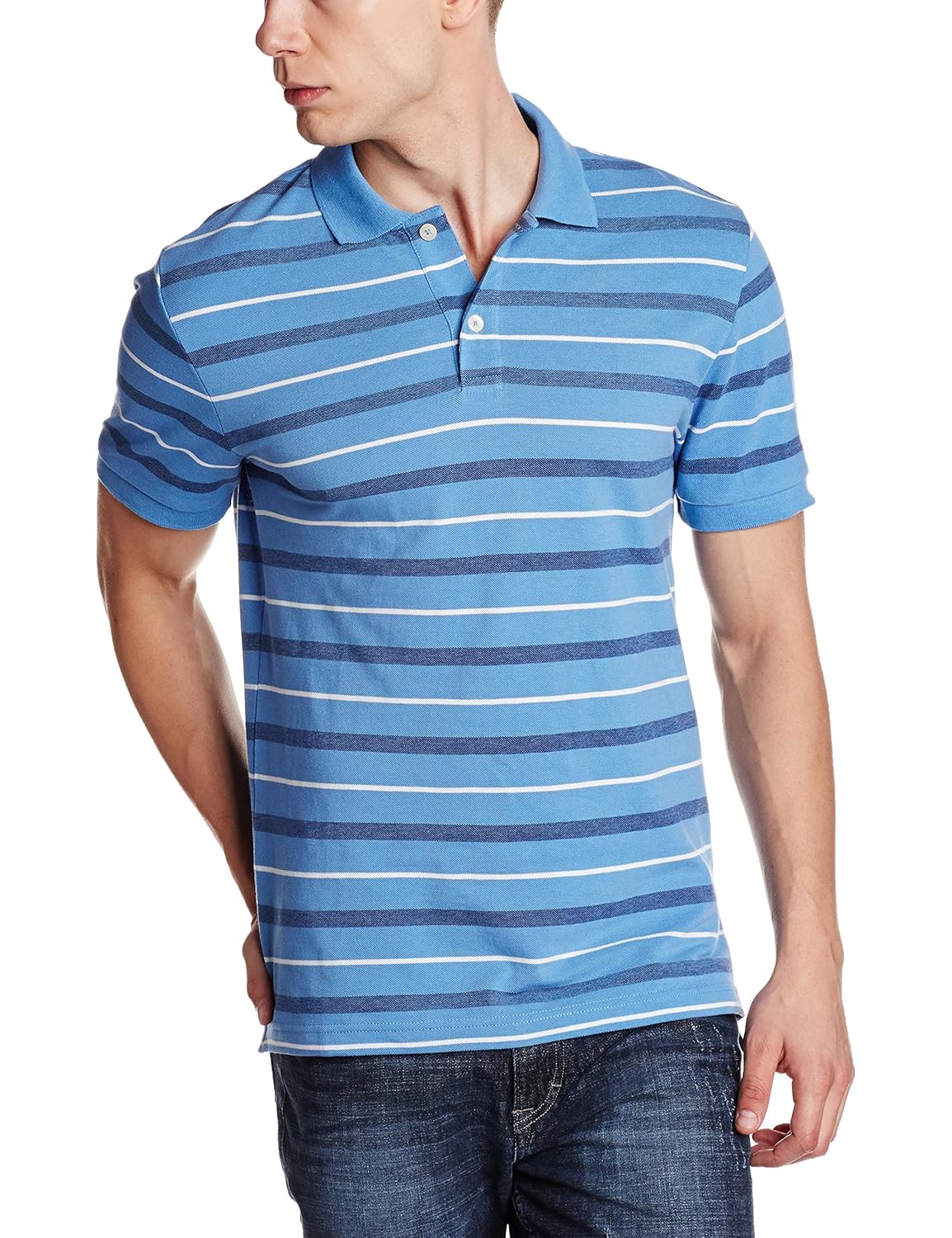 Buy GAP Men's Polo (144822000036_46583129902_Large_Blue/White Stripe
