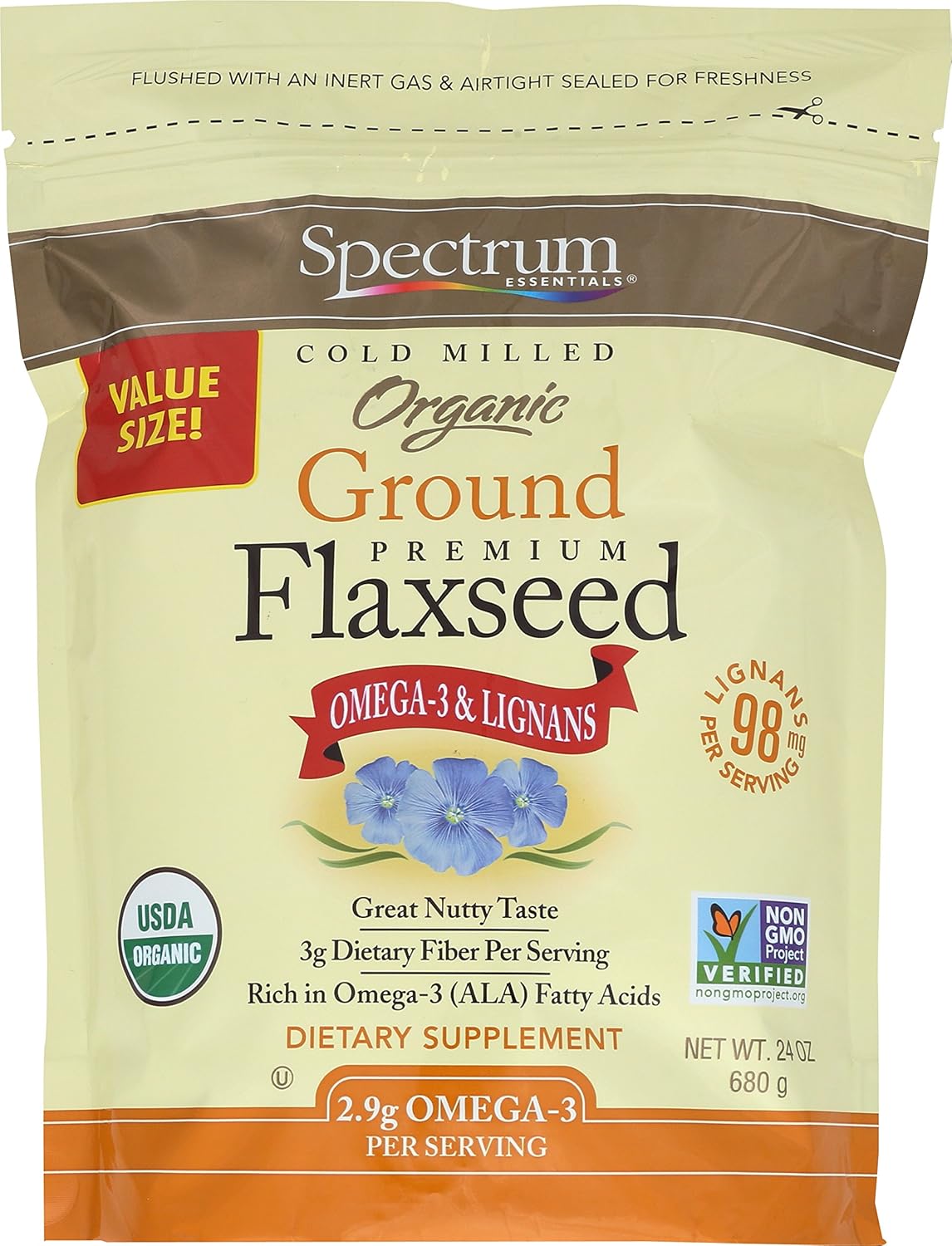 Spectrum Essentials Organic Ground Flaxseed, 24 Ounce Amazon.co.uk