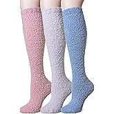 DoSmart Women Fuzzy Socks 3 Pairs Knee High Fluffy Soft Warm Stocking Cozy Slipper Plush Winter Long Socks
