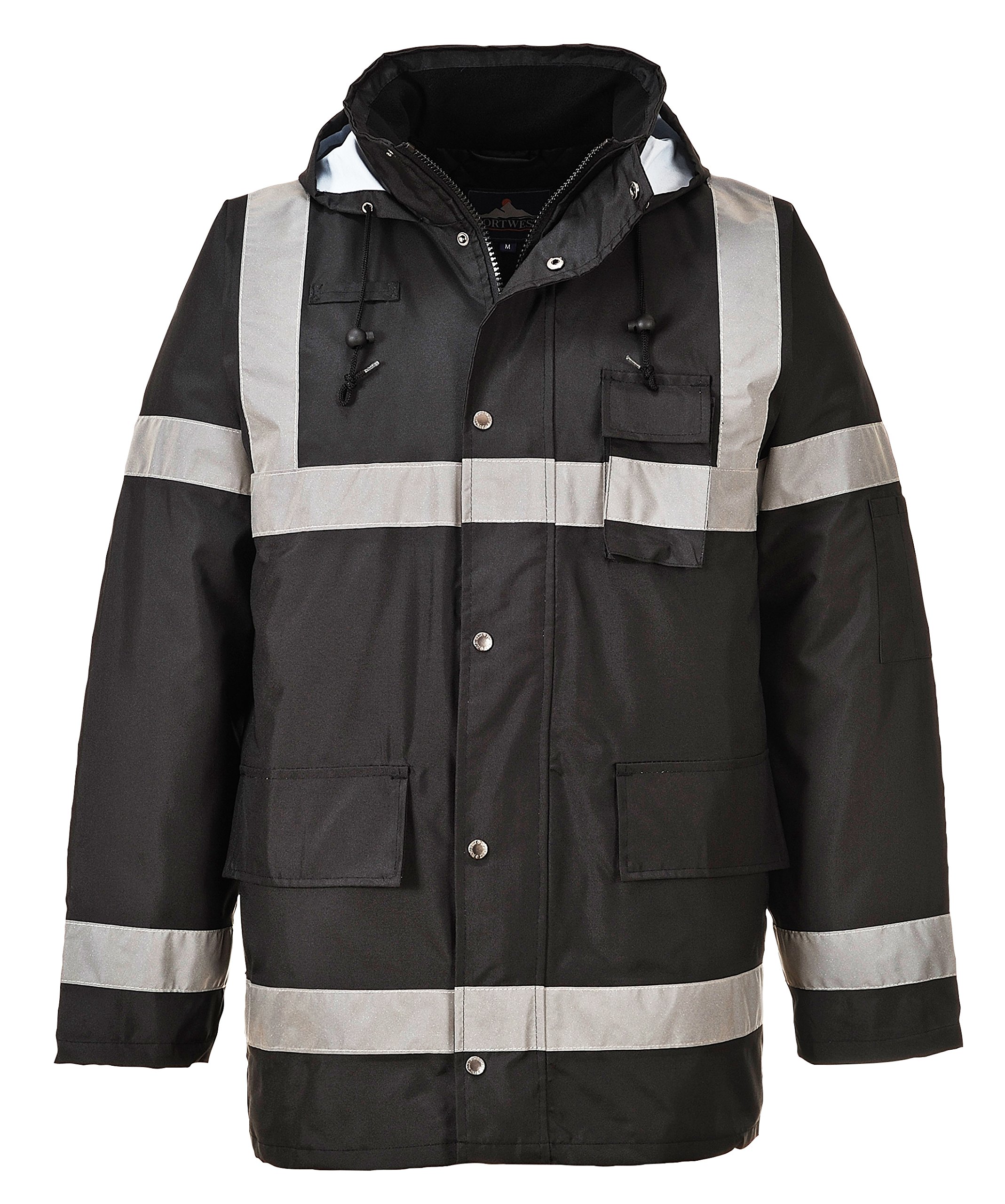 Portwest Iona Lite Traffic Jacket, Size: XS, Colour: Black, S433BKRXS