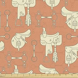 Ambesonne Horse Fabric by The Yard, Demonstration