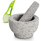 Mortar and Pestle Set Made of 100% Granite Large Natural Food Grinder and Spice Grinder for Kitchen Serve Dishes Beautifully 