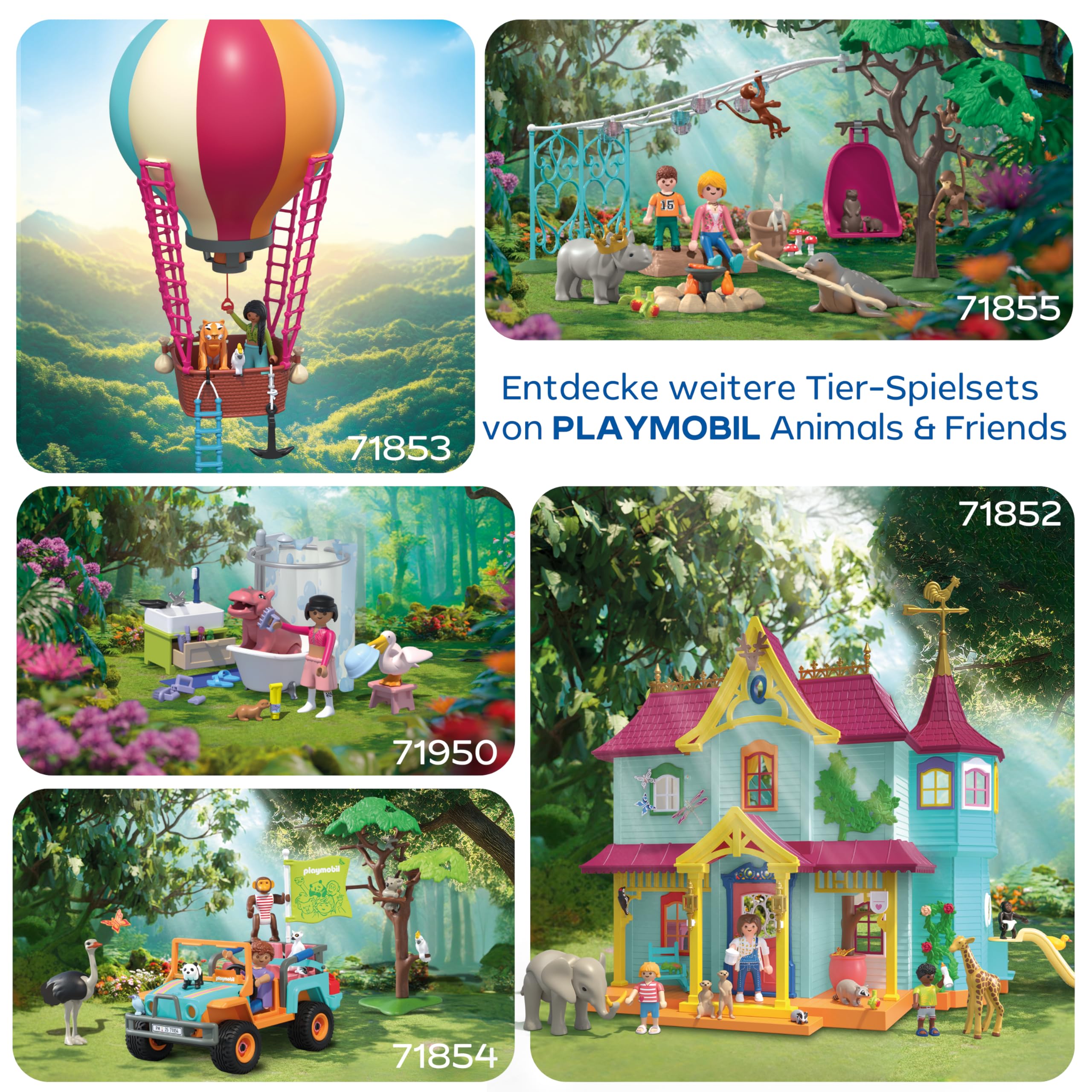 PLAYMOBIL | Animals & Friends | Ballonreise | Spielzeug ab 4 Jahren | Geschenk für Kinder | Fördert Kreativität & Fantasie | Ballon als Deko zum Aufhängen | 71853 5