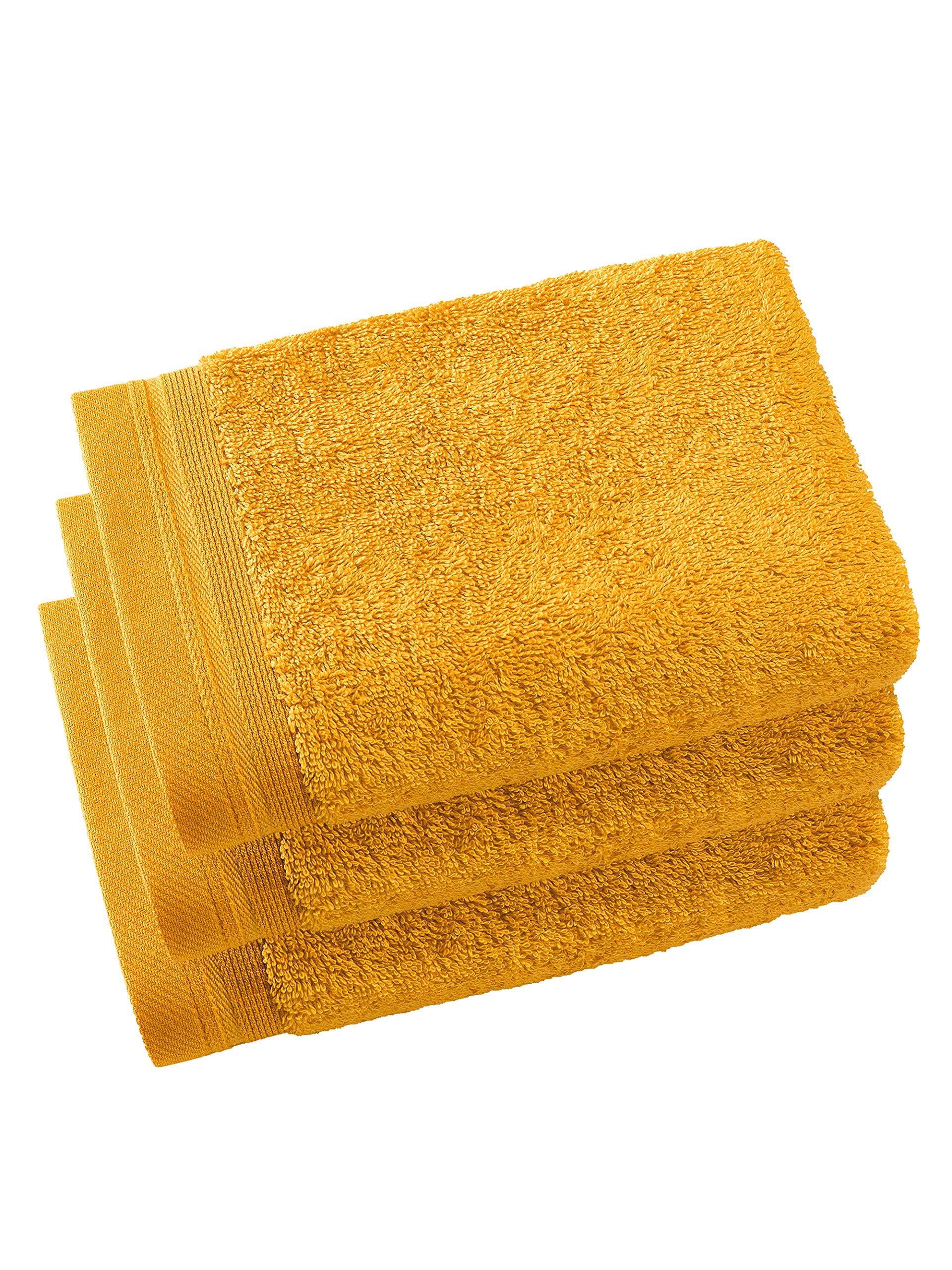 De Witte Lietaer Contessa Luxe Guest Towels, Cotton, Gold, 40 x 60 cm, Pack of 3