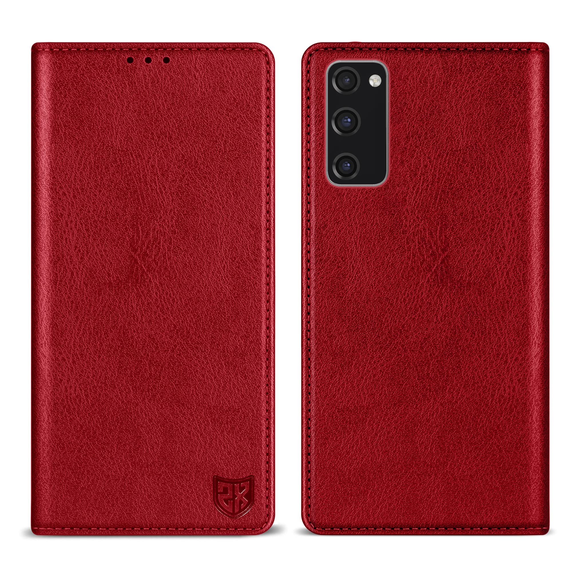 ZZXX for Samsung Galaxy S20 FE 5G Wallet Case with RFID Blocking Card Slot Stand Strong Magnetic Leather Flip Fold Protective Phone Case for Samsung Galaxy S20 FE Case Wallet (Red-6.5 inch)