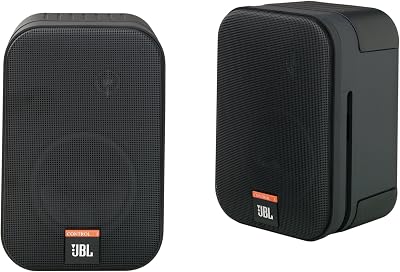 JBL Control One Rugged 2-Way 100mm Bookshelf Speakers Pair Black Chrome