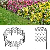 Decorative Garden Fence 10 Pack, 24in(H) x 10ft(L) Animal Barrier Fence | Rustproof Metal Fencing for Yard, Dog Rabbits Wire Section Garden Edging Border for Yard Patio, Arched