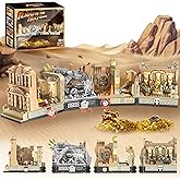 Temple Building Set Ideal for Adult, 5-in-1 Construction Toy Includes Gate, Three Levels and Holy Grail Scene Building Block,