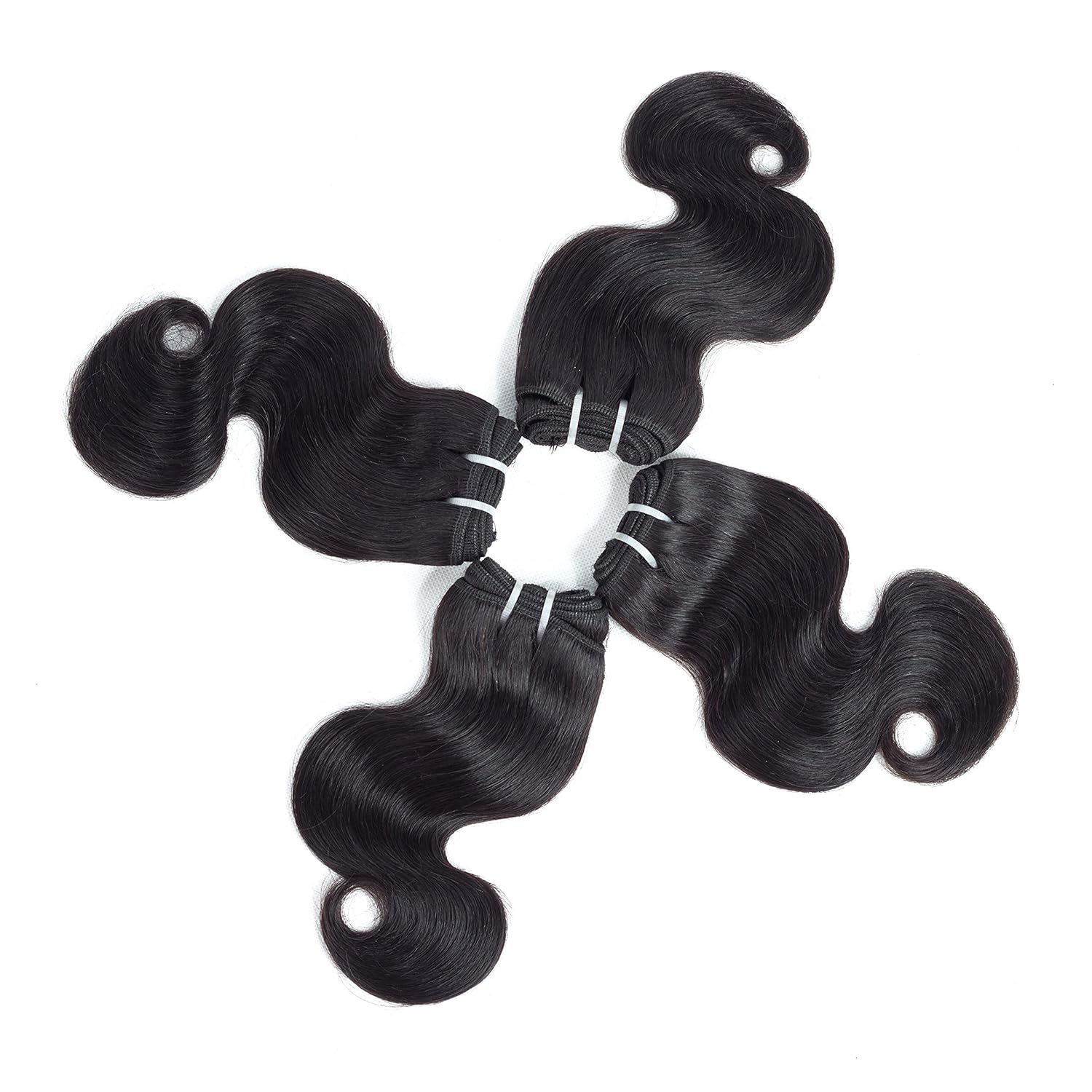 Peruvian Remy Hair Extensions 4PCS 8 Inch Short Body Wave Grade 8A Human Hair Bundles 50g/pcs (1#)