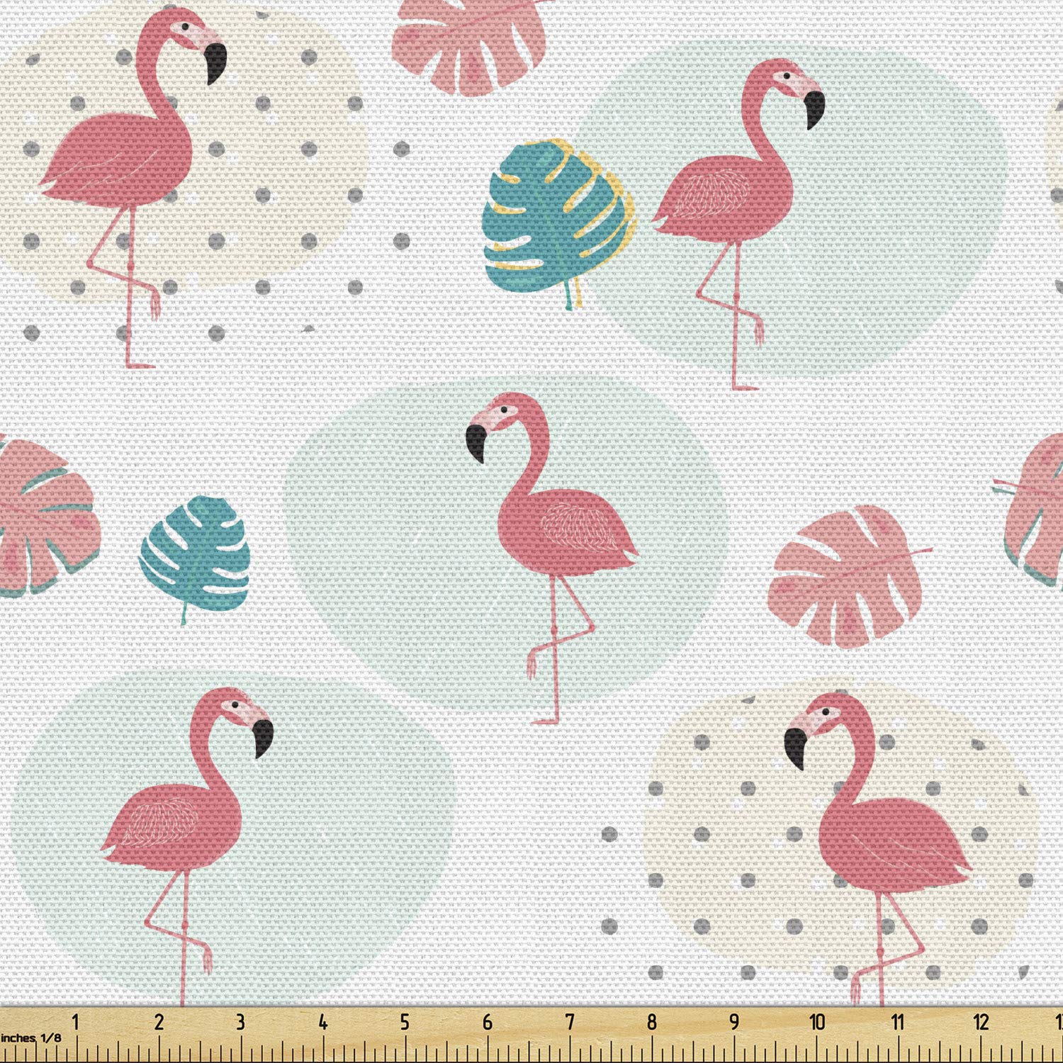Ambesonne Tropical Fabric by The Yard, Flamingo