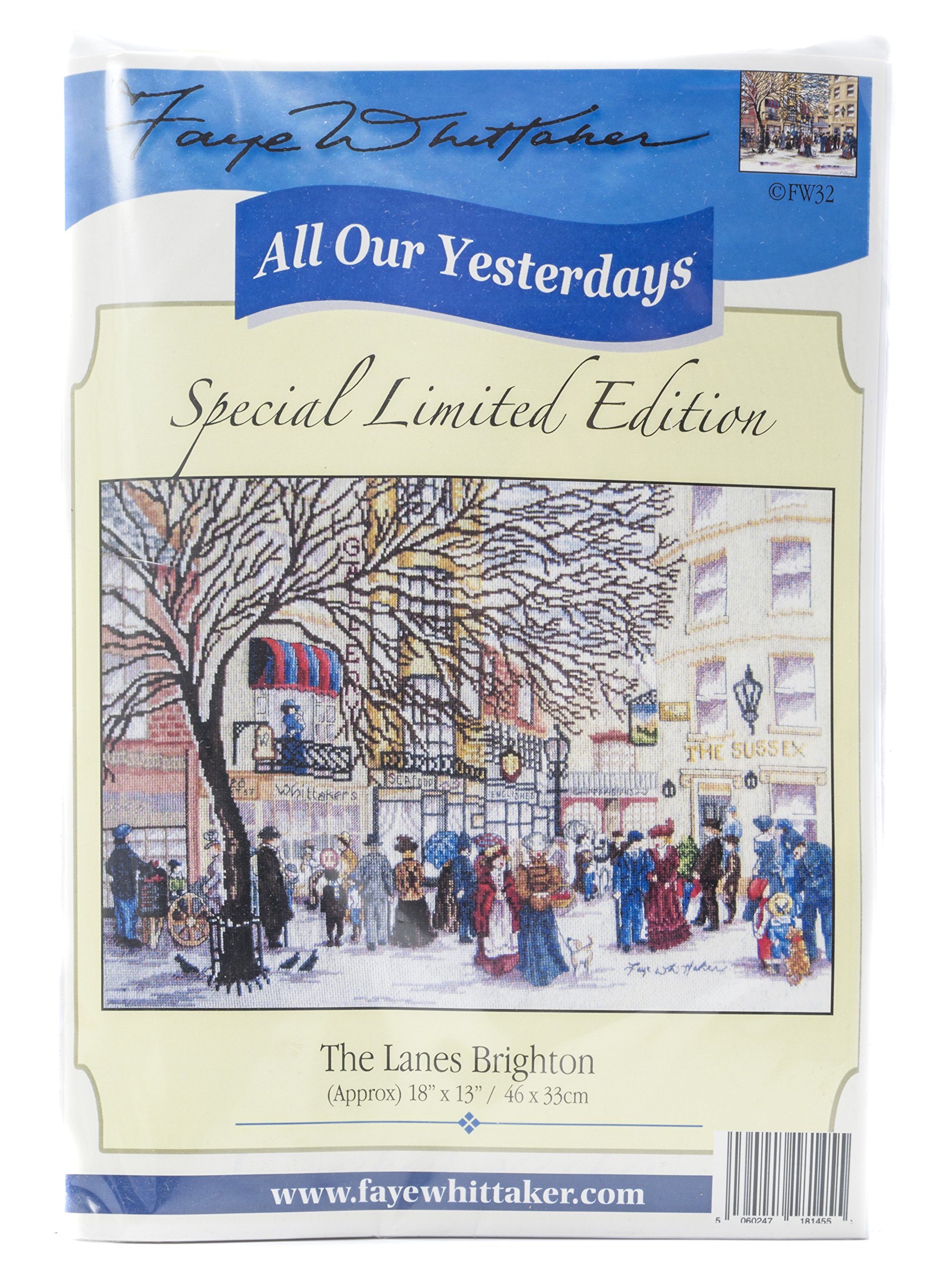 Faye Whittaker All Our Yesterdays The Lanes of Brighton (Cross Stitch Kit), range, Mixed, 25 x 15 x 2 cm