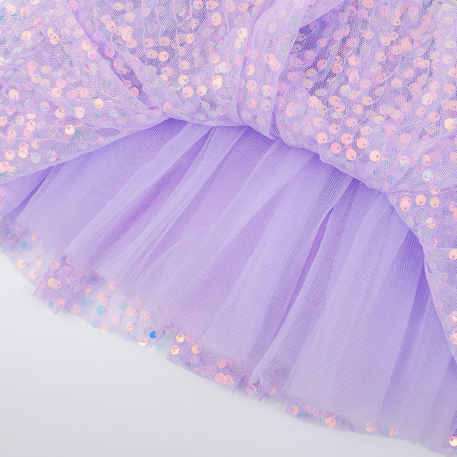 KEREDA Toddler Girls Layered Tutu Skirt Sparkling Sequin Tulle Dance Skirts