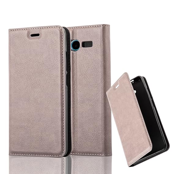 Cadorabo Hülle für ZTE Blade L3 - Hülle in Kaffee BRAUN – Handyhülle mit Magnetverschluss, Standfunktion und Kartenfach - Cas