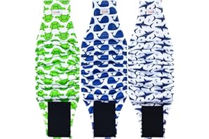 Grecle Premium Male Dog Wraps - High Absorbency Male Dog Diapers (Pack of 3) - Washable Belly Band for Male Dogs Incontinence and Puppy Training (Whale, XL)