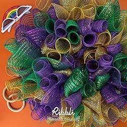 Ribbli 2 Rolls Purple Mesh Ribbon,10 inch x 30