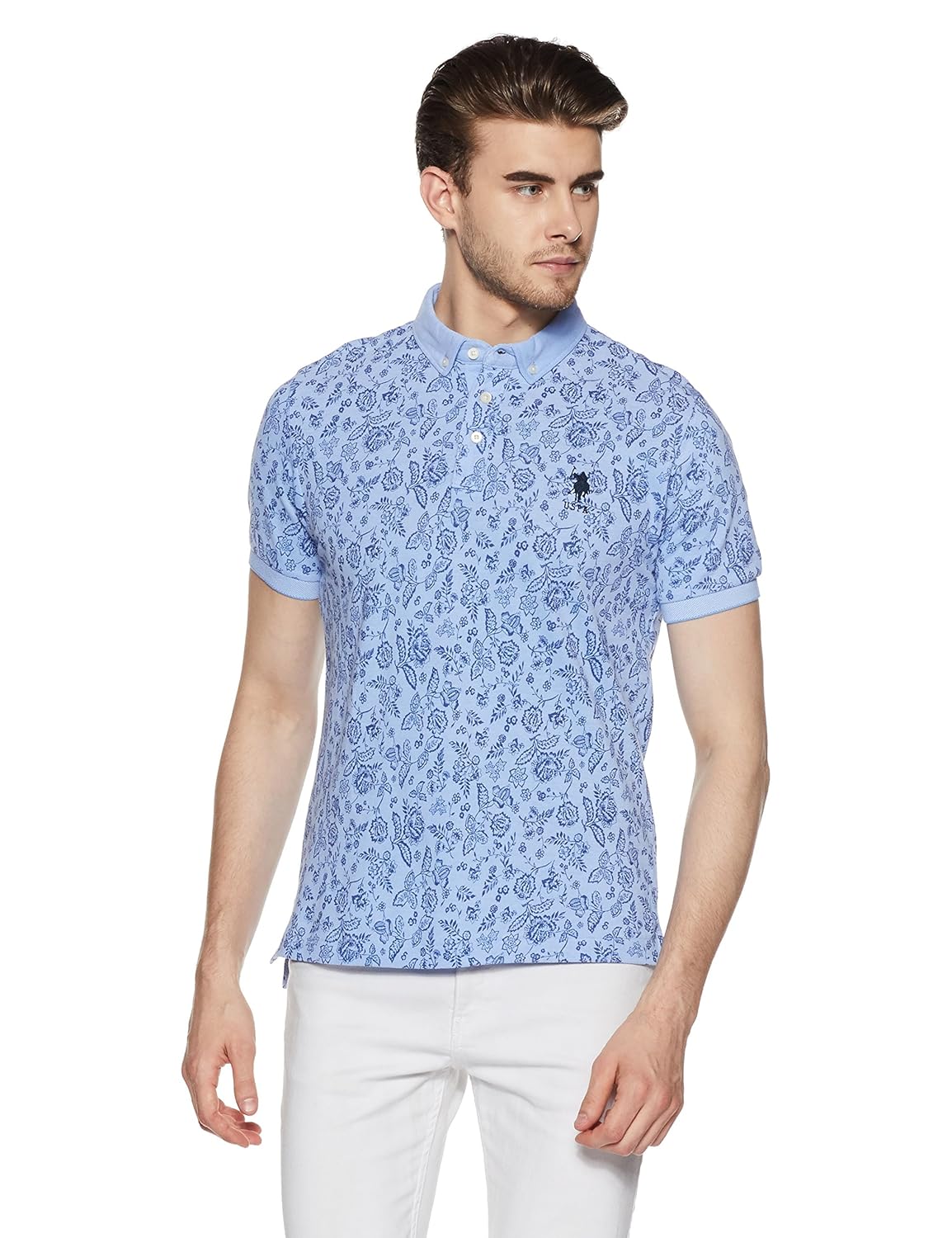 us polo association men's printed regular fit polo