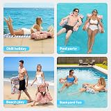 Sloosh Inflatable Pool Float Hammock Chairs 2 Pack Flower Pattern view 7