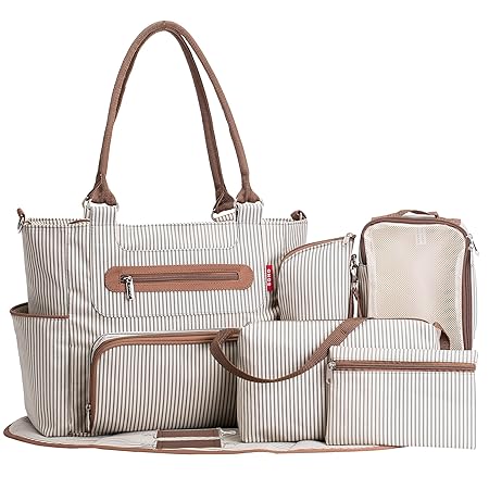 SoHo Designs Babys Grand Central Station Diaper Bag Set (Multicolour) -7 Pieces