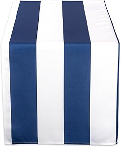 DII CAMZ38848 Nautical Blue Cabana Stripe Outdoor Table Runner, 14x72