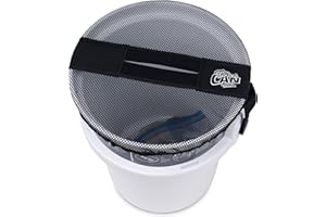 THRASHER LURES 5 Gallon Bucket Lid - Multi-Purpose Boat Trash Can Cover Converter with Opening for Fishing Bucket, Bait Bucket or Trash Can, Fishing & Boating Accessories - Black Mesh