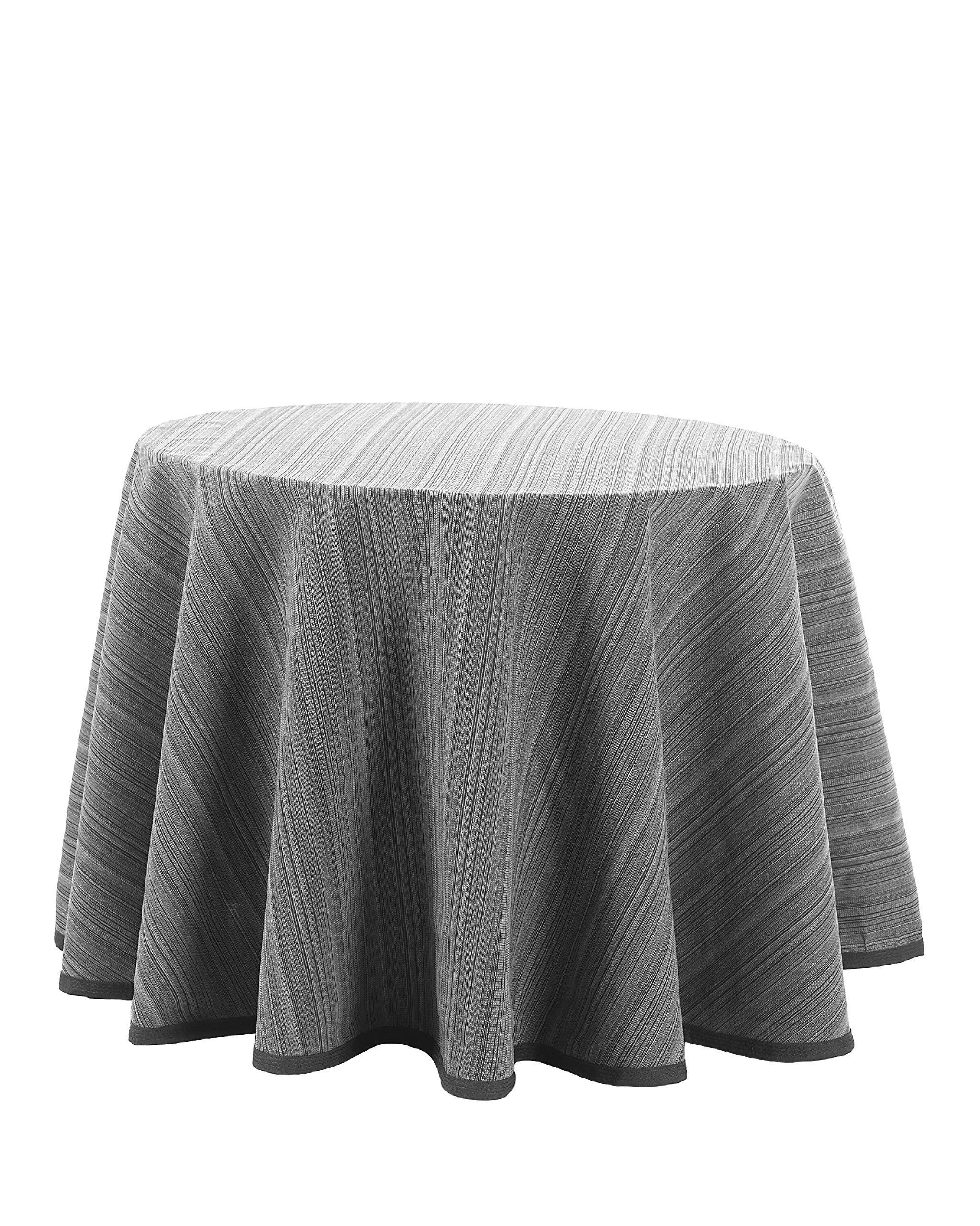 Martina Home Camilla Table Skirt, Plastic Cotton, Pearl, Redonda de 80