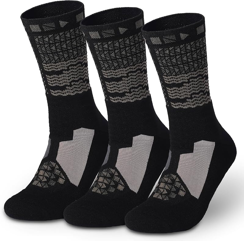 Lot de 3 paires de chaussettes de randonnée respirantes anti-ampoules, pour crossfit, cyclisme, padel, Noirs, 39-41 — photo 1 sur 7