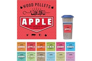 KAWENDE Smoker Grill Pellet Label Stickers - Set of 12 for Wood Pellet Storage Containers, Easy Identification of Different Flavors